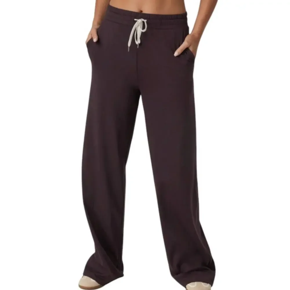Vuori Women's Raisin Halo Essential Wide Leg Pants